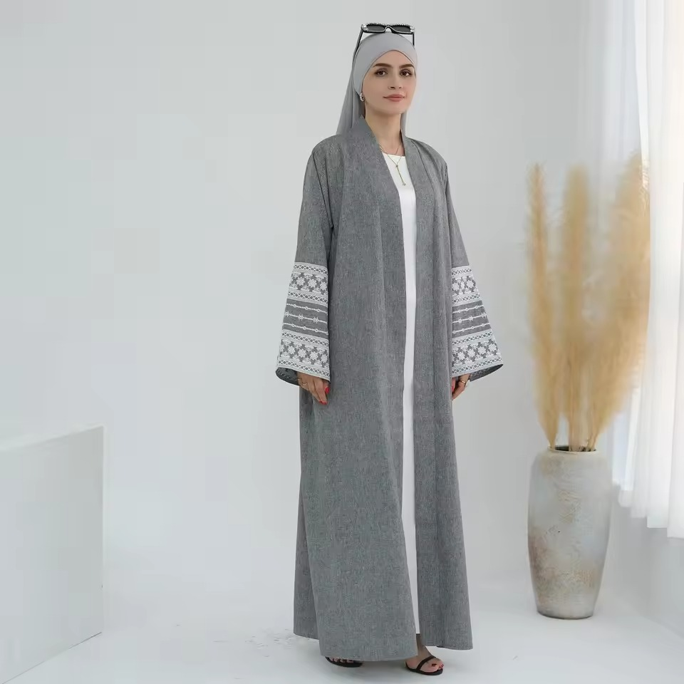 Embroidery Open Abaya
